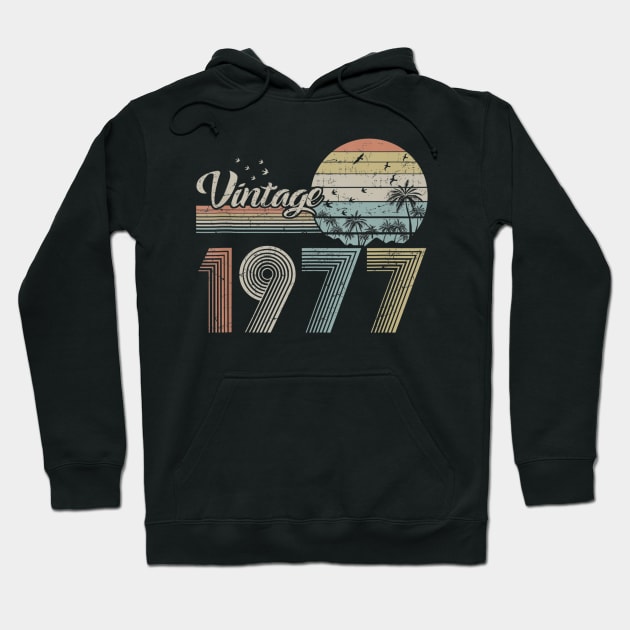 Vintage 1977 Design 43 Years Old 43rd birthday for Men Women Hoodie by semprebummer7